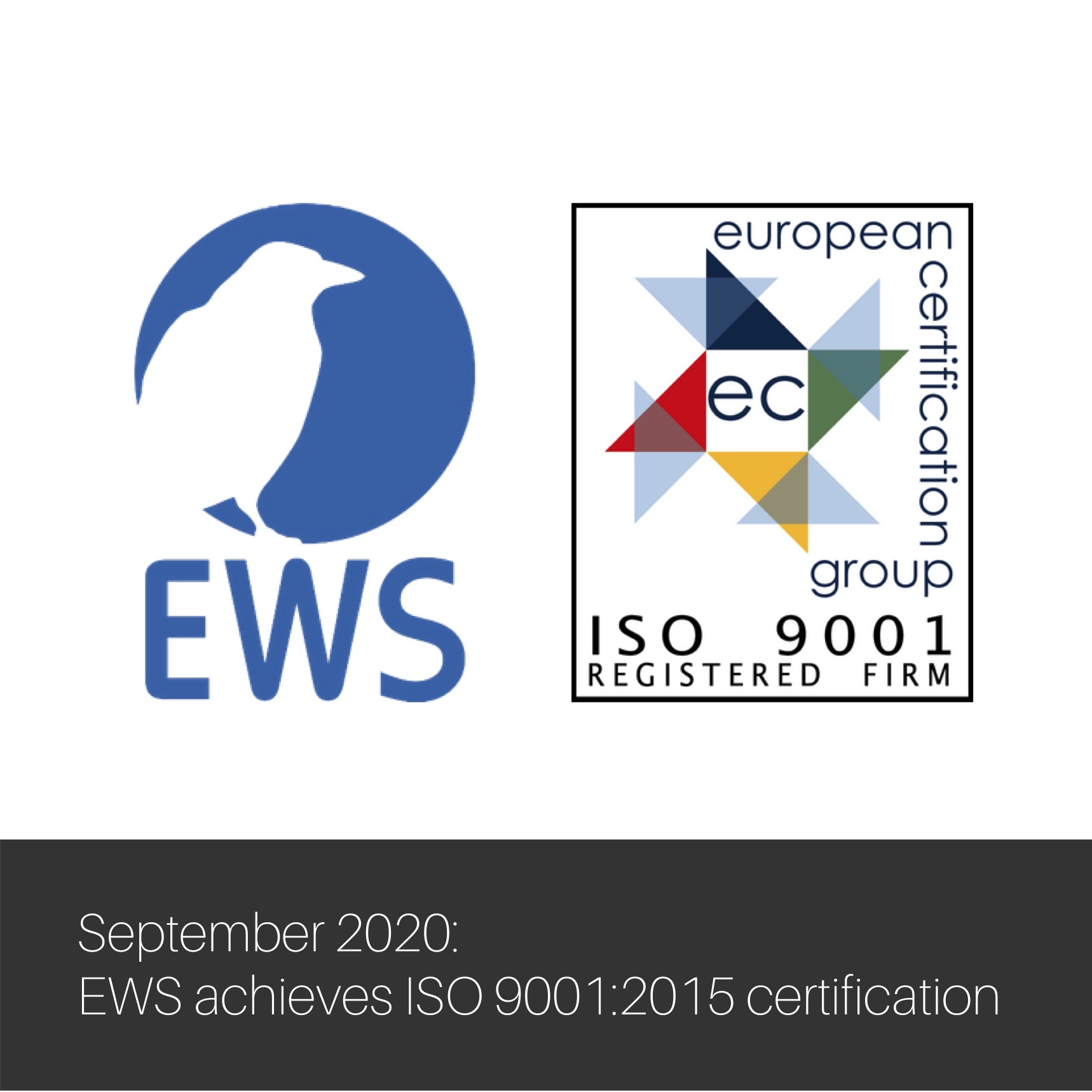 EWS achieves ISO 9001:2015 certification
