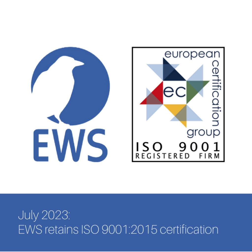 EWS holds an ISO 9001:2015 certification