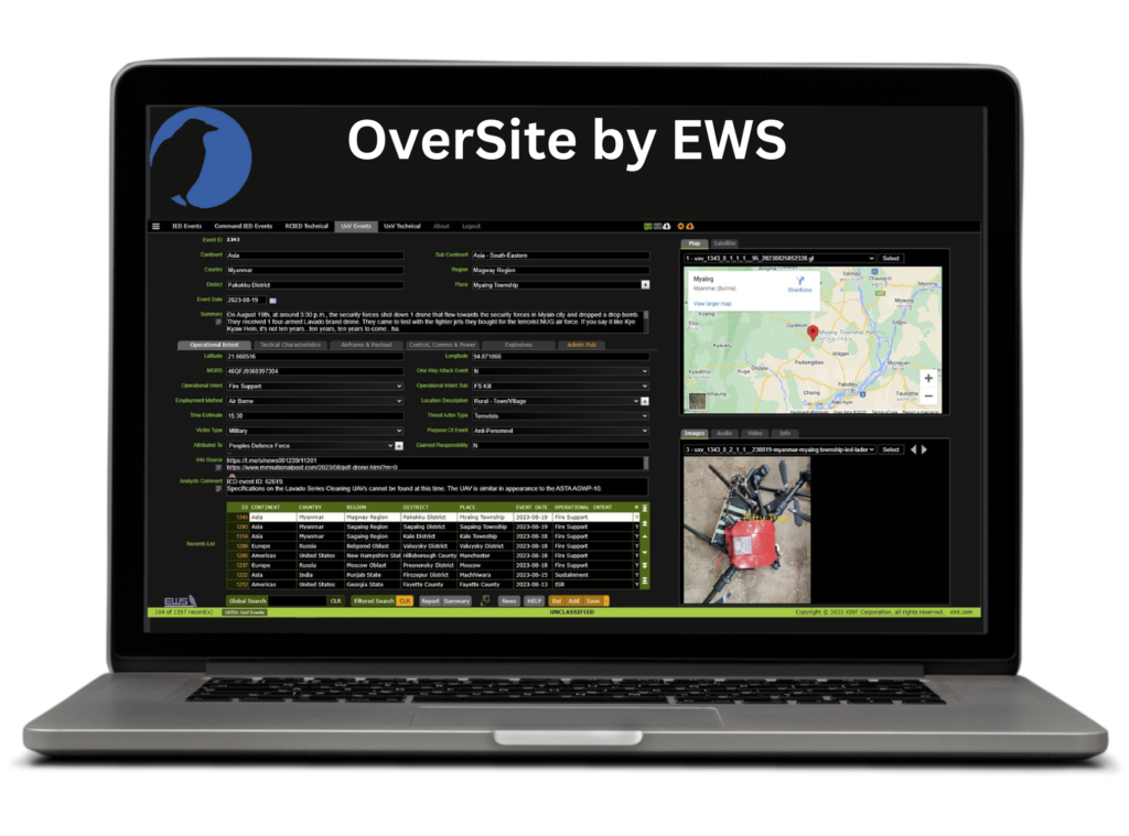 Oversite by EWS is an open source intelligence database of uncrewed events.